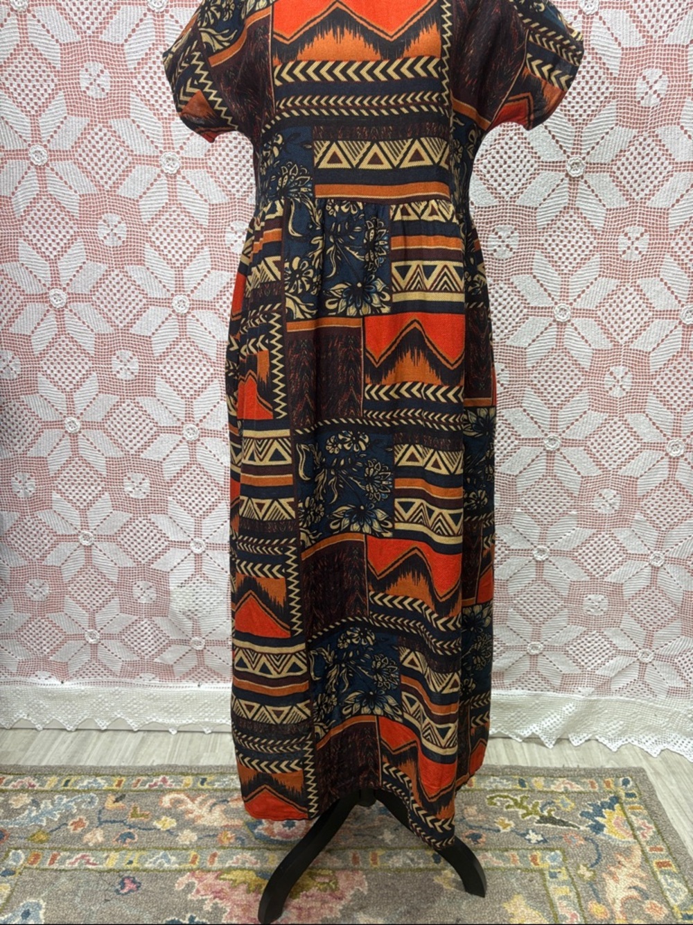 Boho Tribal Print Maxi Dress | Flowy - Picture 4 of 10